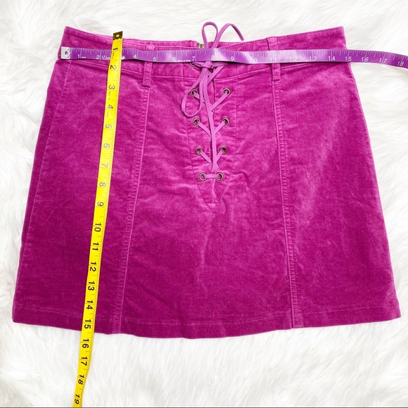 Forever 21 Fuchsia Faux Suede Lace Up Mini Skirt - Picture 6 of 6